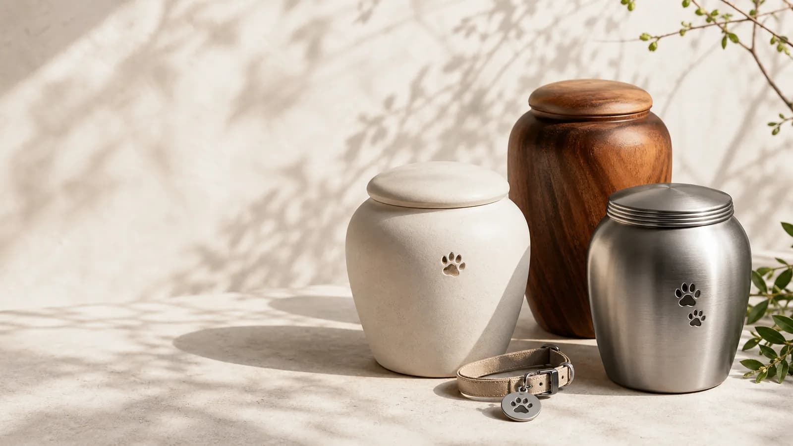 All Pets remembrance objects — AI-created editorial image, not a provider or facility